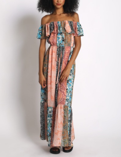 Bohemian Peachy Ruffle Dress