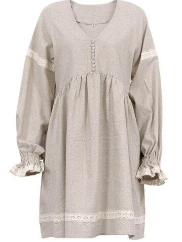 Marble Flare Linen Tunic Dress