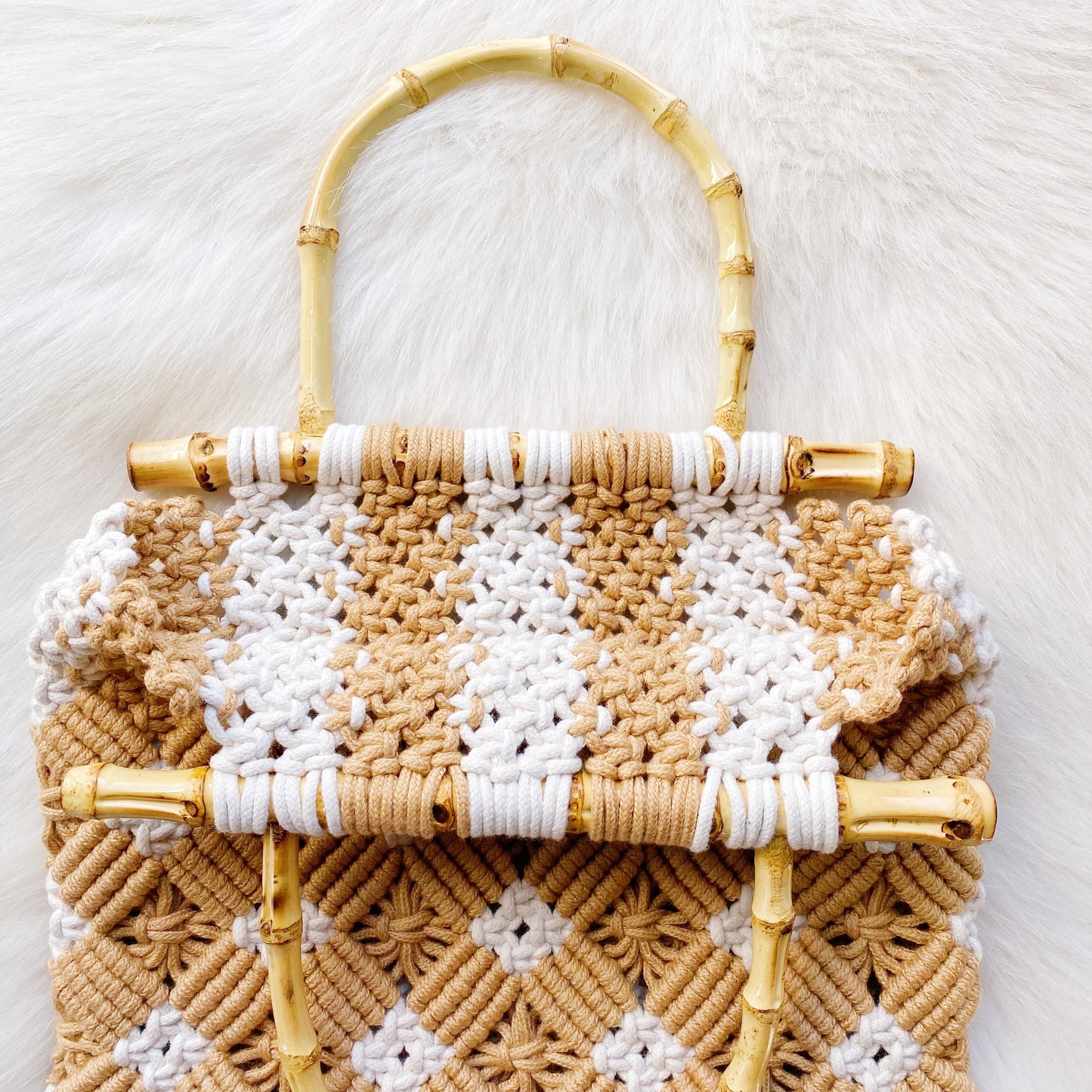 Bamboo & White Flower Handbag