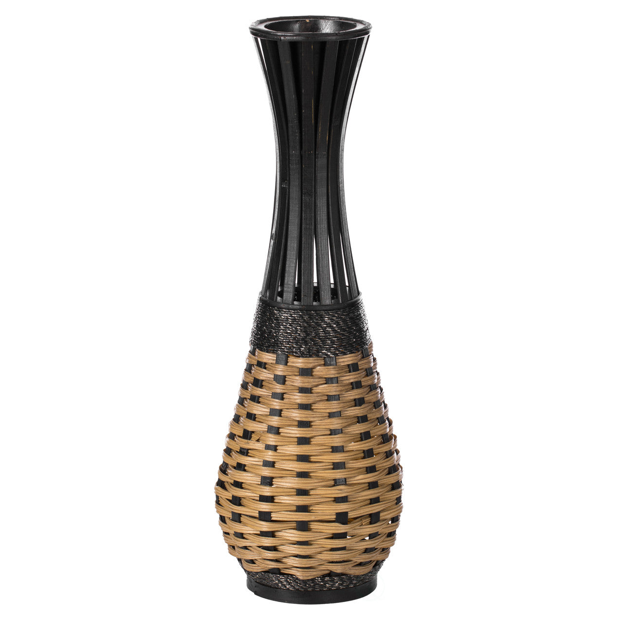 Bamboo & Black Woven Vase