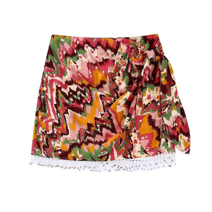 Graffiti Tropical Beaded Skirt