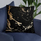 Marble Style Black and Gold Pillow