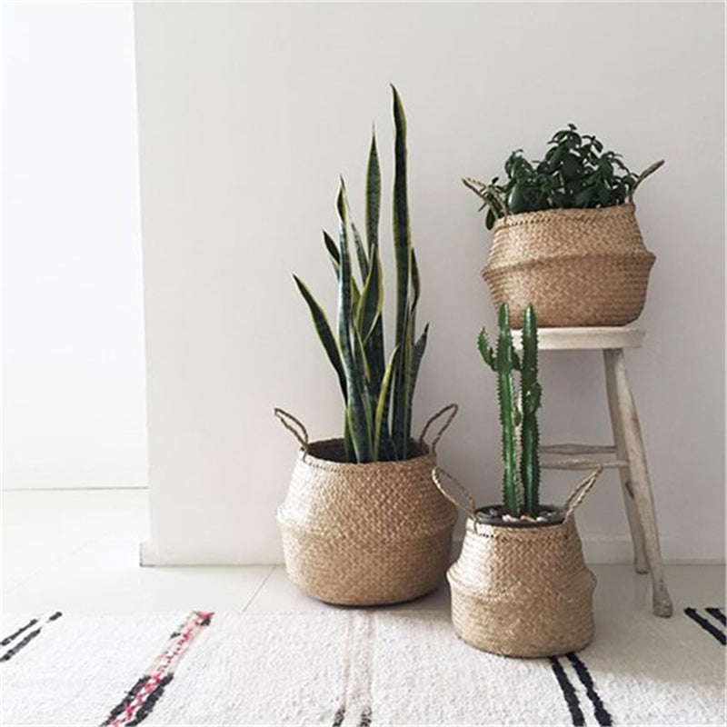 Bamboo Handle Storage Basket