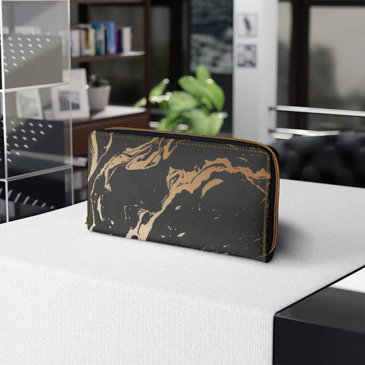 Marble Style Black and Gold Wallet